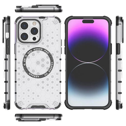 MagSafe-Hülle für Apple iPhone 14 Pro, Techsuit, HoneyComb Shield, Schwarz
