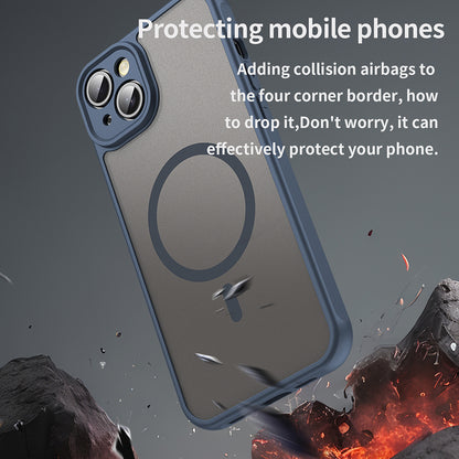 MagSafe-Hülle für Apple iPhone 14, Techsuit, HaloFrost II, Marineblau
