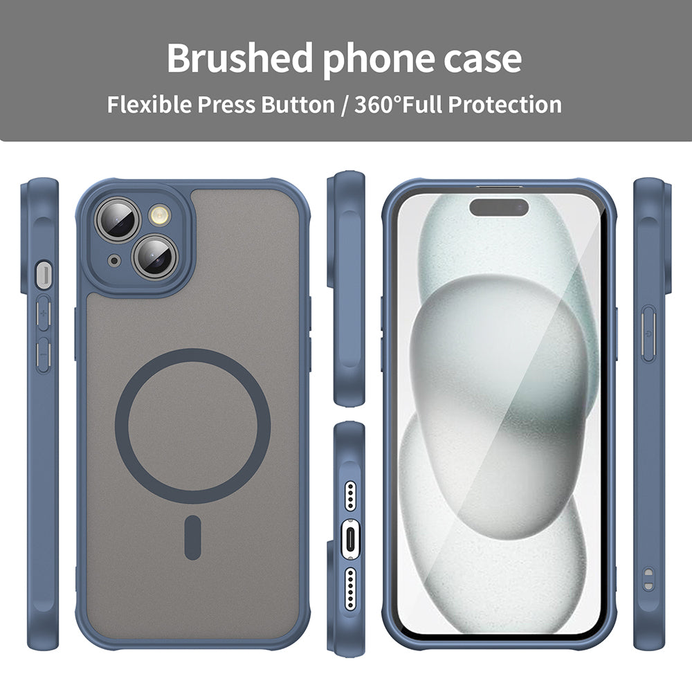 MagSafe-Hülle für Apple iPhone 14, Techsuit, HaloFrost II, Marineblau