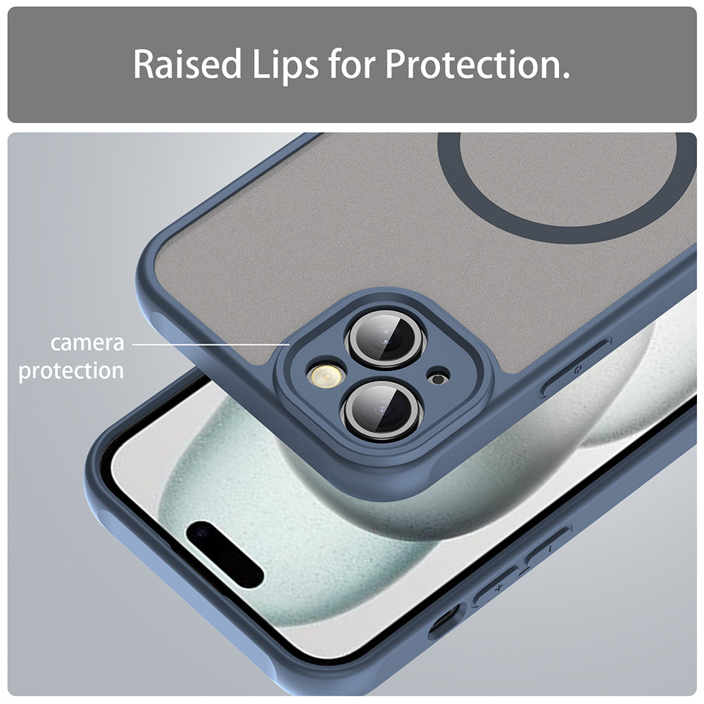 MagSafe-Hülle für Apple iPhone 14, Techsuit, HaloFrost II, Marineblau