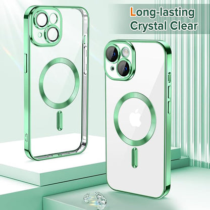 MagSafe-Hülle für Apple iPhone 14, Techsuit, Luxury Crystal, Hellgrün