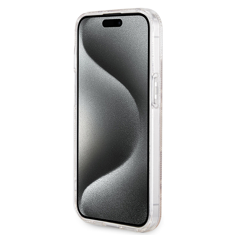 MagSafe Hülle für Apple iPhone 15, Guess, IML Gcube, Braun