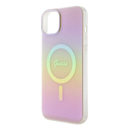MagSafe Case for Apple iPhone 15, Guess, IML Iridescent Script, Pink GUHMP15SHITSP