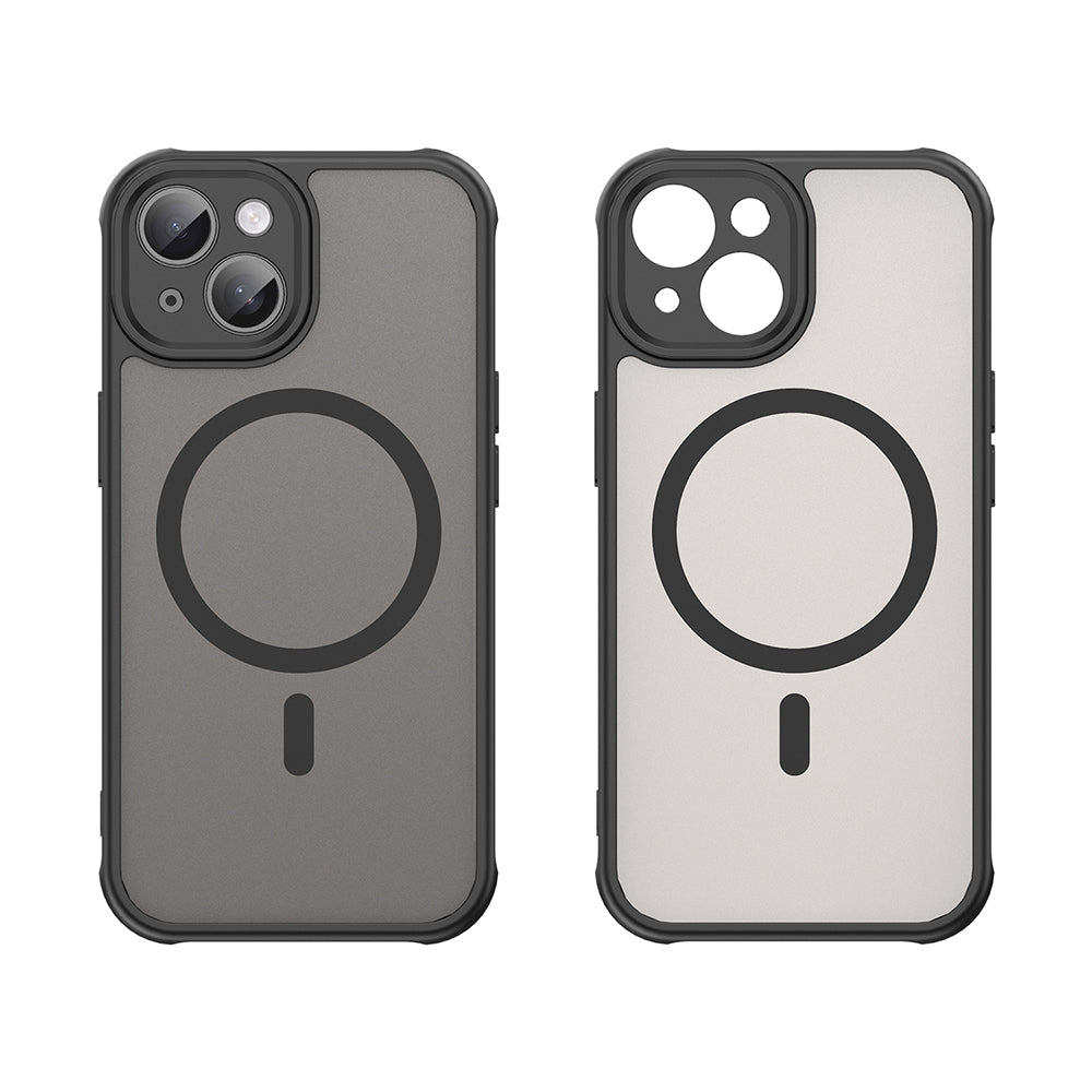 MagSafe-Hülle für Apple iPhone 15 Plus, Techsuit, HaloFrost II, Schwarz