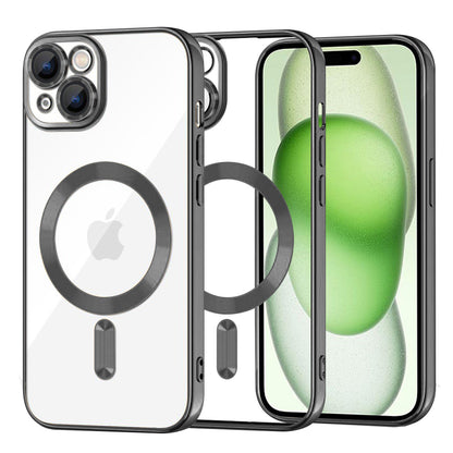 MagSafe-Hülle für Apple iPhone 15 Plus, Techsuit, Luxury Crystal, Schwarz
