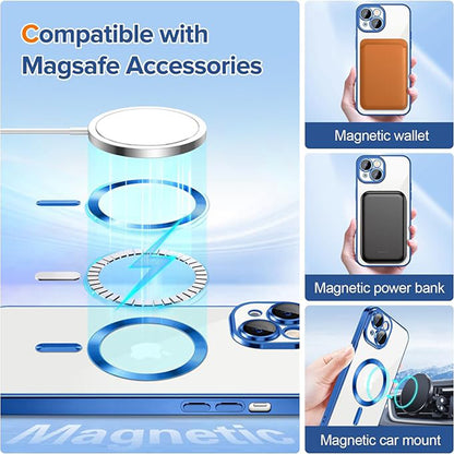 MagSafe-Hülle für Apple iPhone 15 Plus, Techsuit, Luxury Crystal, Schwarz