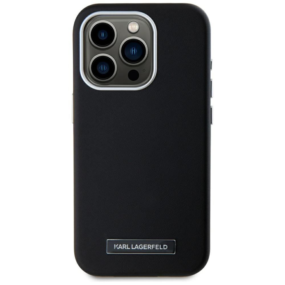 MagSafe Hülle für Apple iPhone 15 Pro, Karl Lagerfeld, FW Metal Plate, Schwarz