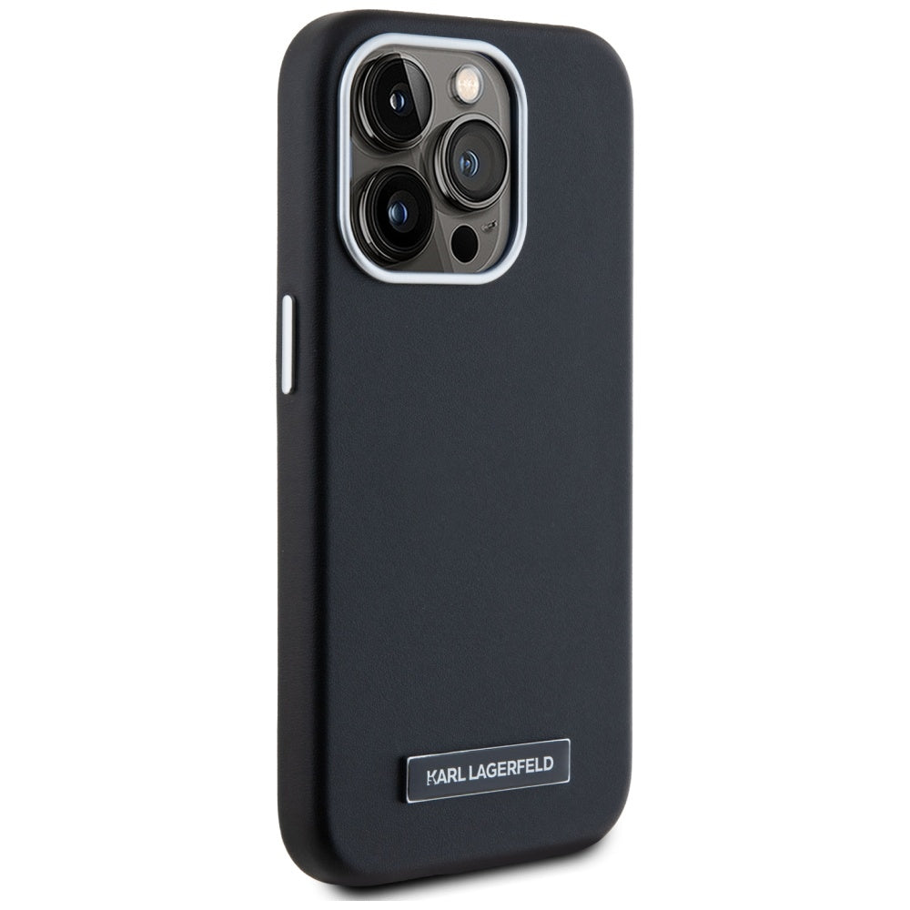 MagSafe Case for Apple iPhone 15 Pro Max, Karl Lagerfeld, FW Metal Plate, Black