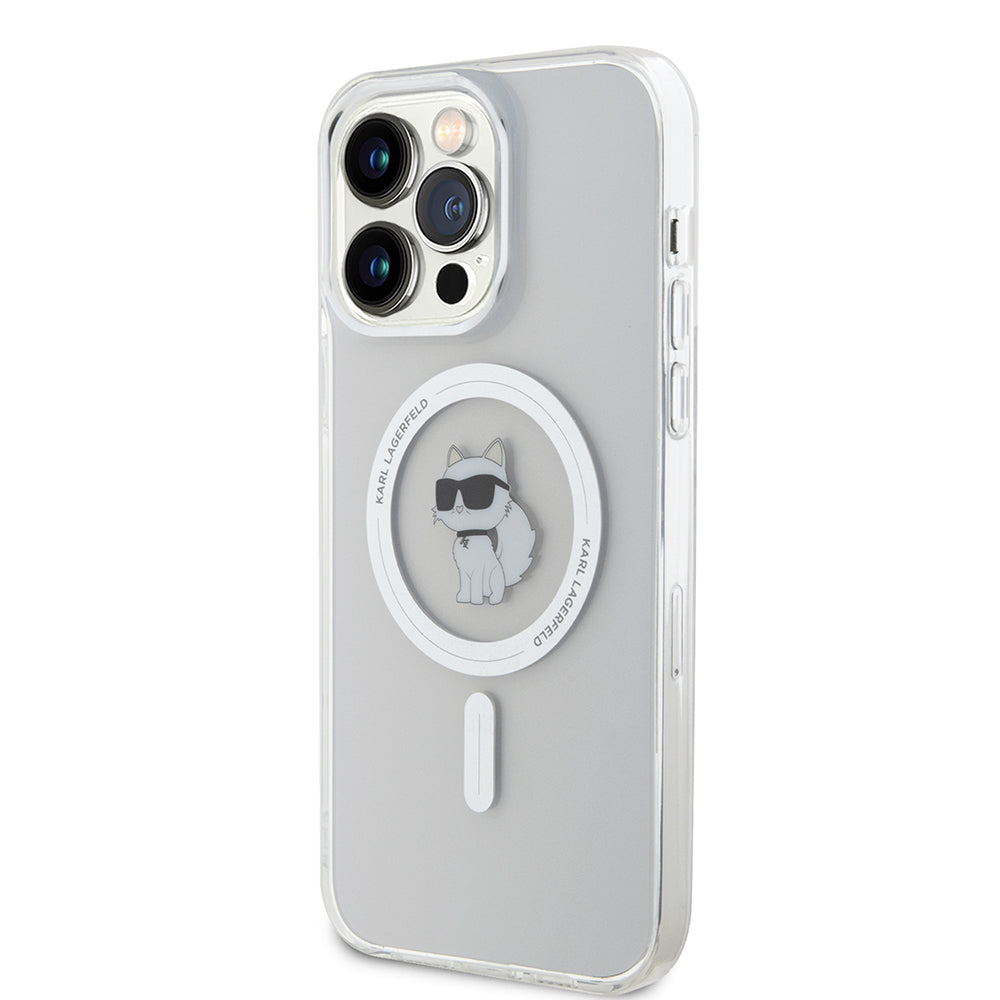 MagSafe Case for Apple iPhone 15 Pro Max, Karl Lagerfeld, IML Choupette, Transparent