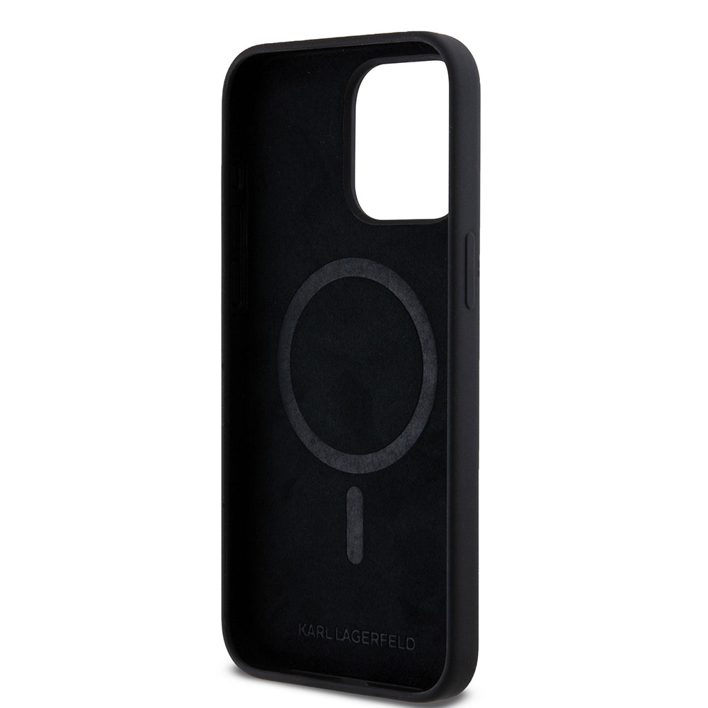 MagSafe Case for Apple iPhone 15 Pro Max, Karl Lagerfeld, Silicone Choupette's Head, Black