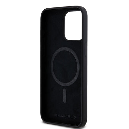 MagSafe Case for Apple iPhone 15 Pro Max, Karl Lagerfeld, Silicone Choupette's Head, Black