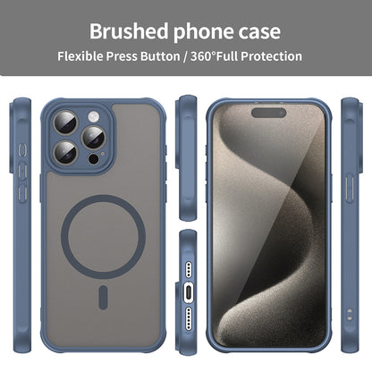 MagSafe-Hülle für Apple iPhone 15 Pro Max, Techsuit, HaloFrost II, Marineblau