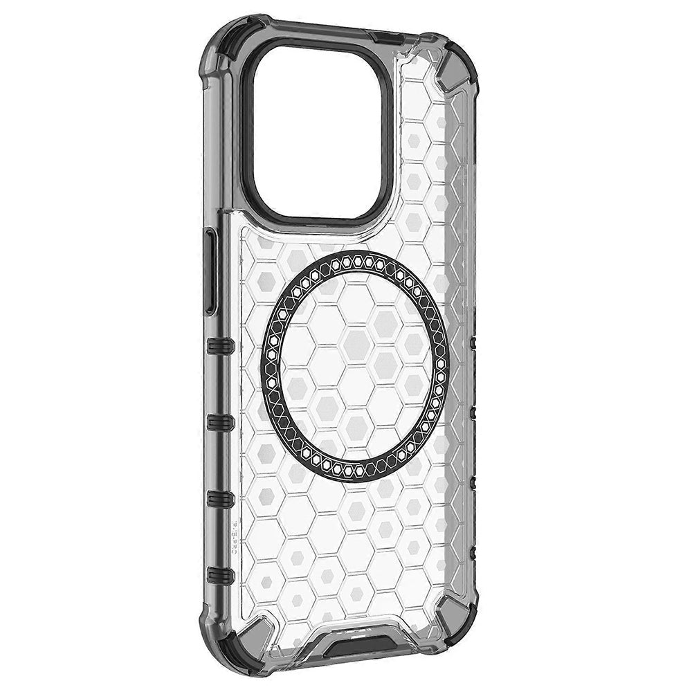 MagSafe-Hülle für Apple iPhone 15 Pro Max, Techsuit, HoneyComb Shield, Weiß