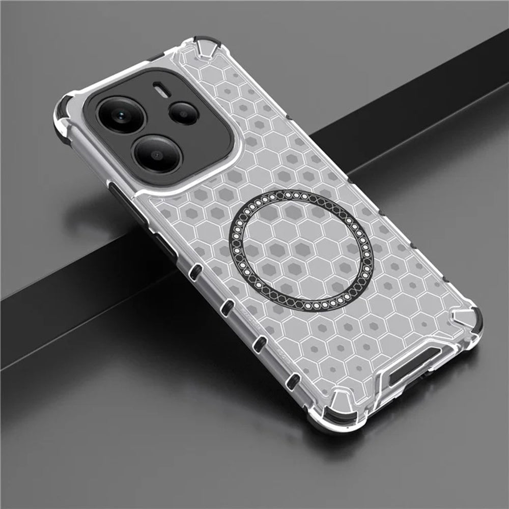 MagSafe-Hülle für Apple iPhone 15 Pro Max, Techsuit, HoneyComb Shield, Weiß