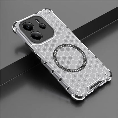 MagSafe-Hülle für Apple iPhone 15 Pro Max, Techsuit, HoneyComb Shield, Weiß