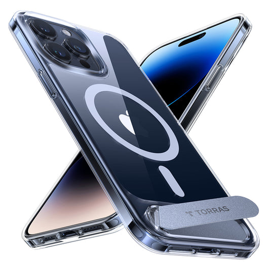 MagSafe Hülle für Apple iPhone 15 Pro Max, Torras, Pstand, Transparent