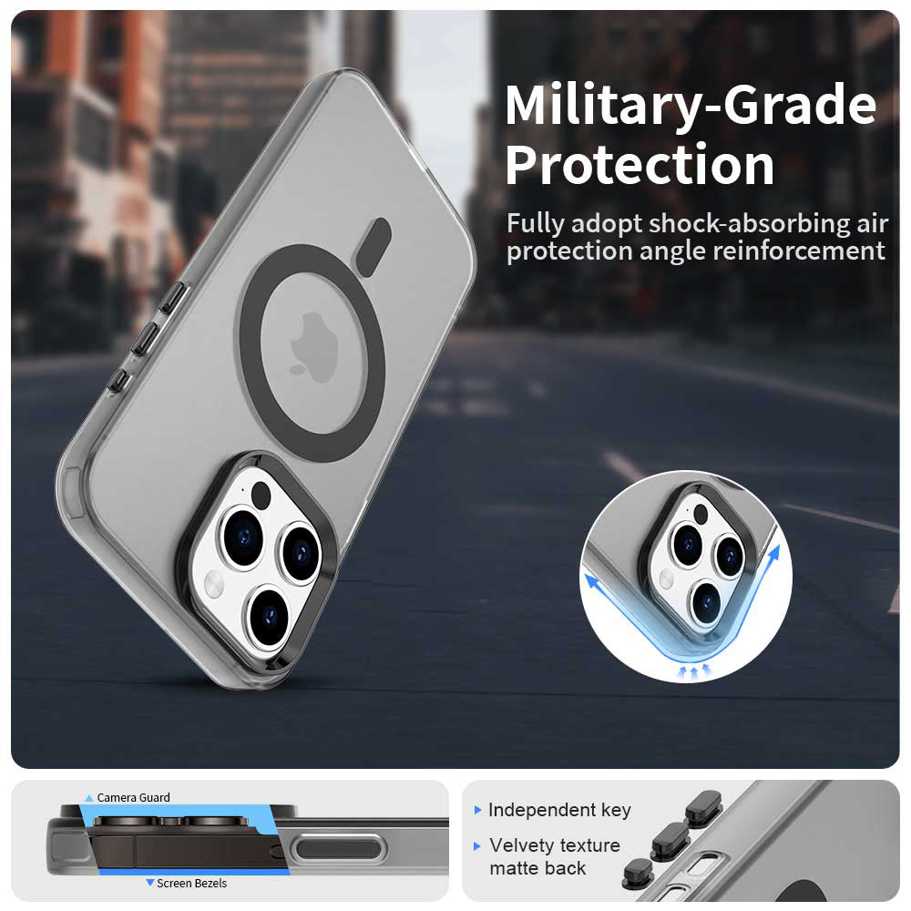 MagSafe Case for Apple iPhone 15 Pro, Techsuit, CandyCase, Black