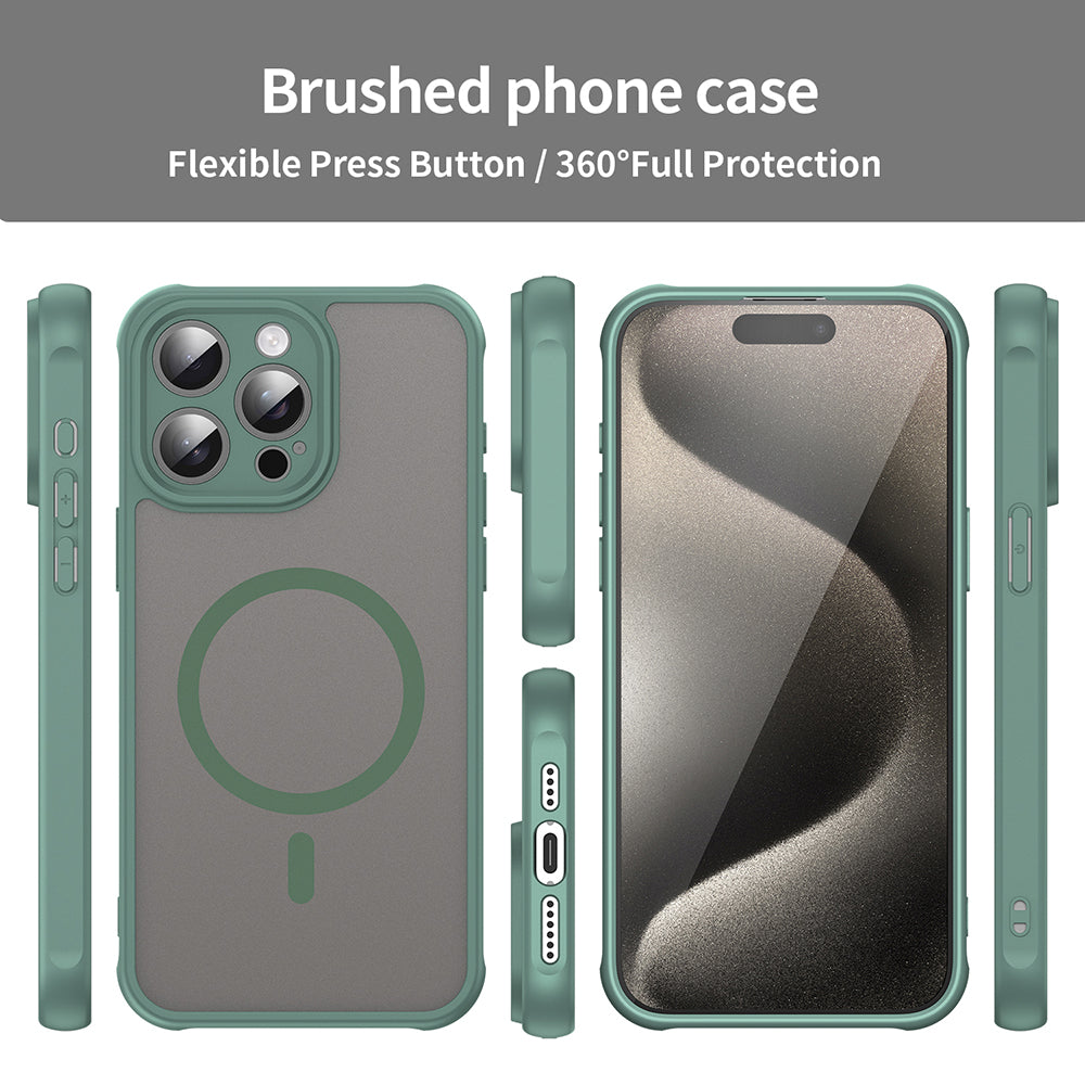MagSafe-Hülle für Apple iPhone 15 Pro, Techsuit, HaloFrost II, Grün