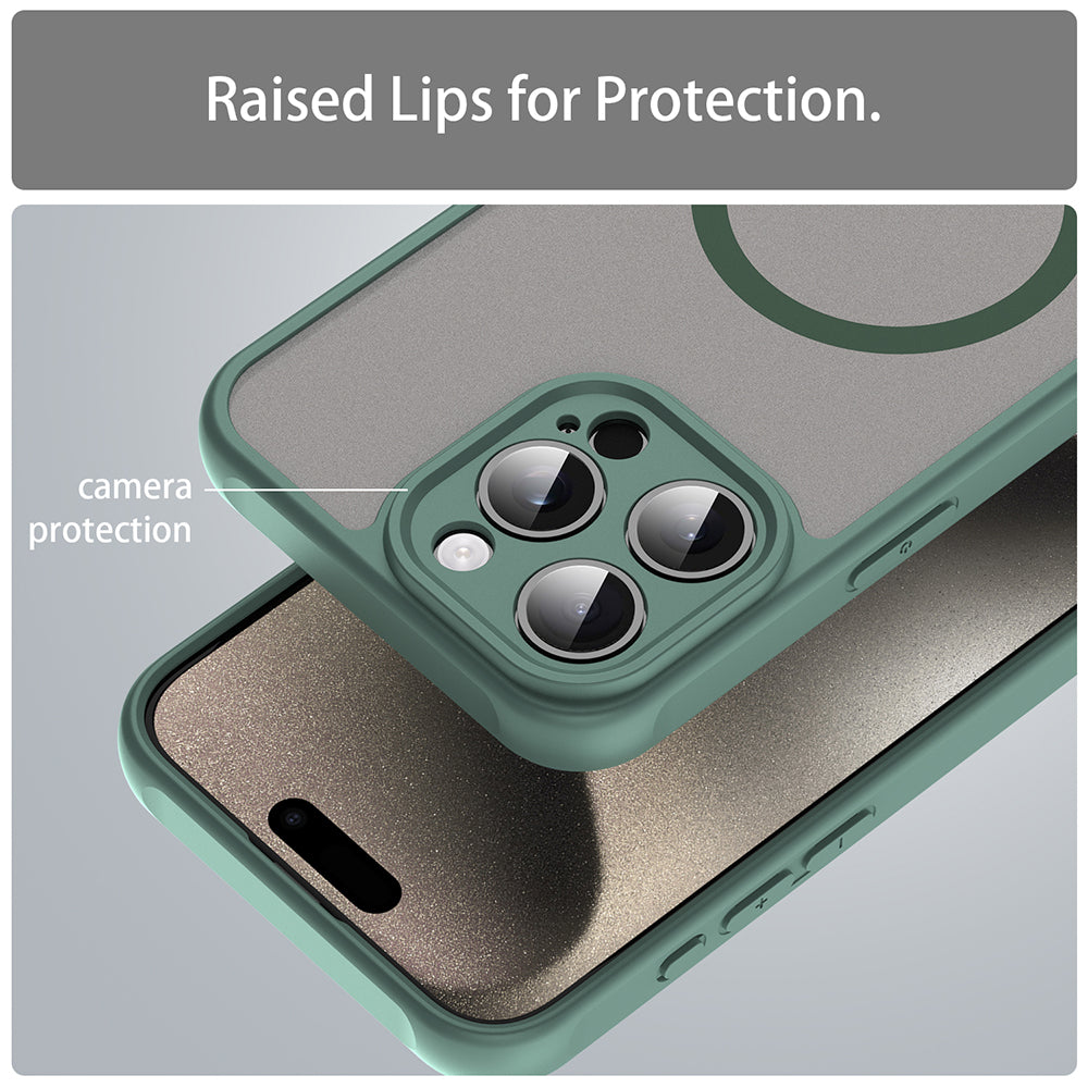 MagSafe-Hülle für Apple iPhone 15 Pro, Techsuit, HaloFrost II, Grün