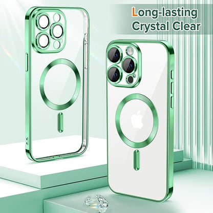 MagSafe-Hülle für Apple iPhone 15 Pro, Techsuit, Luxury Crystal, Hellgrün