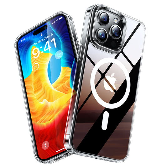 MagSafe Hülle für Apple iPhone 15 Pro, Torras, Diamond, Transparent
