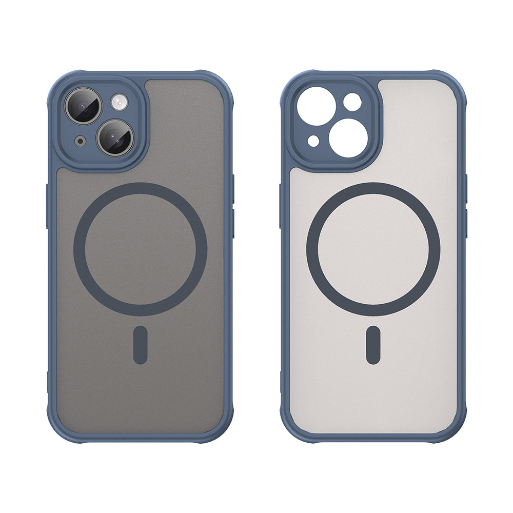MagSafe-Hülle für Apple iPhone 15, Techsuit, HaloFrost II, Marineblau