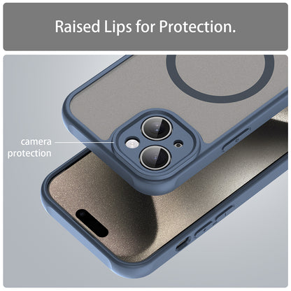 MagSafe-Hülle für Apple iPhone 15, Techsuit, HaloFrost II, Marineblau