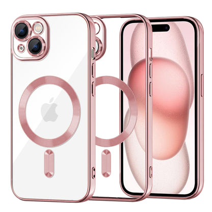 MagSafe-Hülle für Apple iPhone 15, Techsuit, Luxury Crystal, Rosa