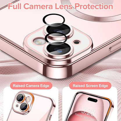 MagSafe-Hülle für Apple iPhone 15, Techsuit, Luxury Crystal, Rosa