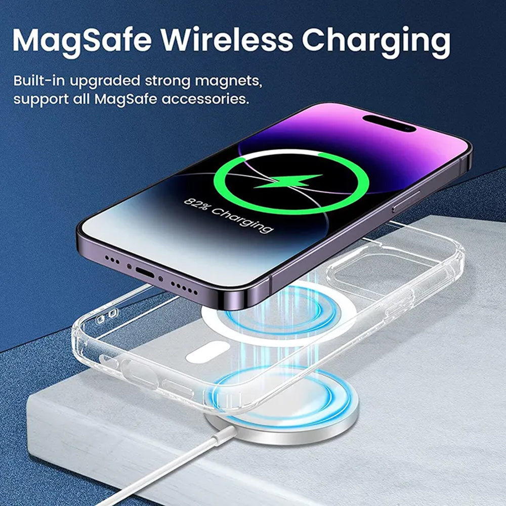 MagSafe-Hülle für Apple iPhone 15, Techsuit, Pro, Transparent