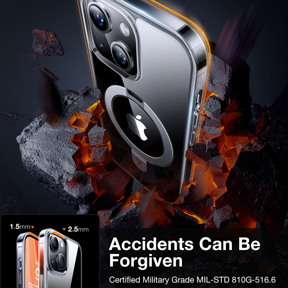 MagSafe Case for Apple iPhone 15, Torras, Ostand, Transparent