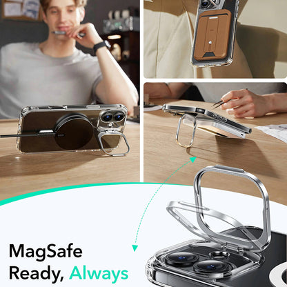 MagSafe Hülle für Apple iPhone 16, ESR, Classic Hybrid Kickstand, Transparent