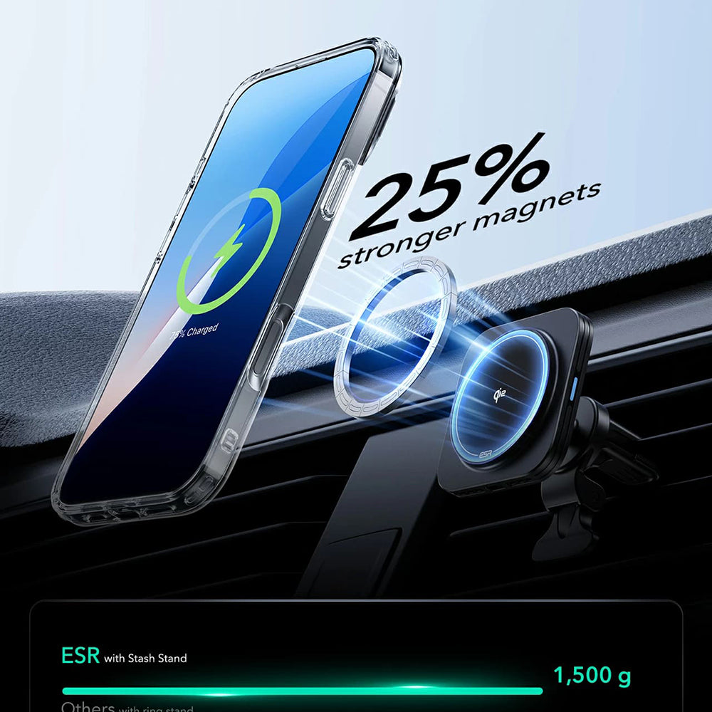 MagSafe Hülle für Apple iPhone 16, ESR, Classic Hybrid Kickstand, Transparent