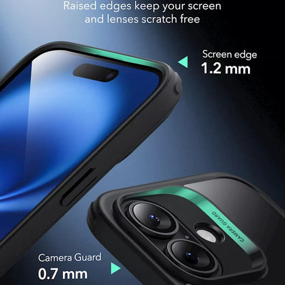 MagSafe Hülle für Apple iPhone 16, ESR, Classic Hybrid Slide, Schwarz Transparent