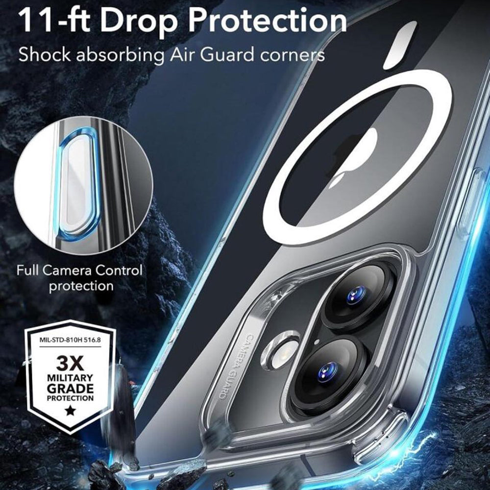 MagSafe Hülle für Apple iPhone 16, ESR, Classic Hybrid Slide, Transparent