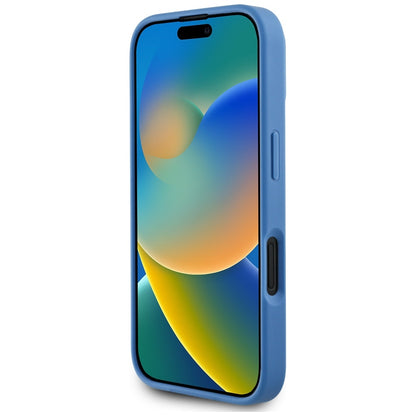 MagSafe Hülle für Apple iPhone 16, Guess, 4G Circle Classic Logo, Blau