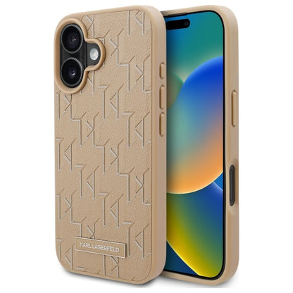 MagSafe Hülle für Apple iPhone 16, Karl Lagerfeld, Hot Stamp, Beige