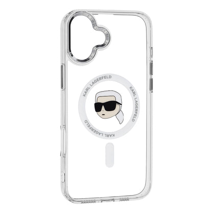 MagSafe Hülle für Apple iPhone 16 Plus, Karl Lagerfeld, IML Karl's Head, Weiß