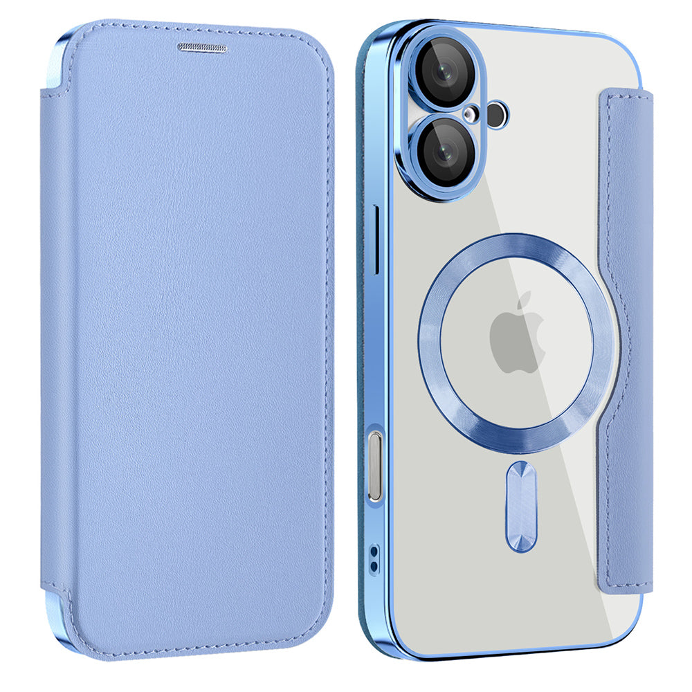 MagSafe-Hülle für Apple iPhone 16 Plus, Techsuit, SmartMag Book, Blau