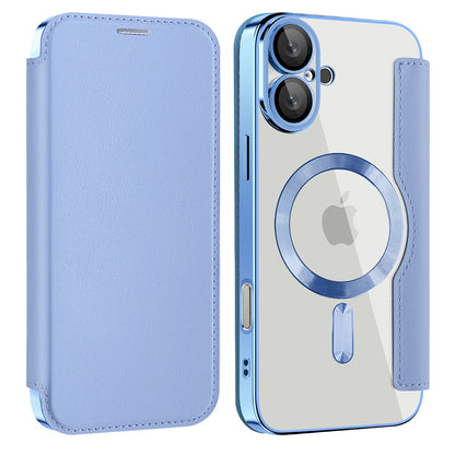 MagSafe-Hülle für Apple iPhone 16 Plus, Techsuit, SmartMag Book, Blau