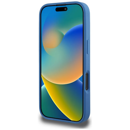 MagSafe Hülle für Apple iPhone 16 Pro, Guess, 4G Circle Classic Logo, Blau