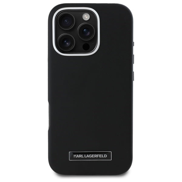 MagSafe Case for Apple iPhone 16 Pro, Karl Lagerfeld, FW Metal Plate, Black