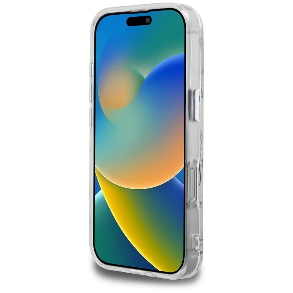 MagSafe Case for Apple iPhone 16 Pro, Karl Lagerfeld, IML Karl Script Pattern, White