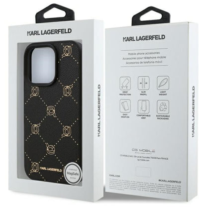 MagSafe Case for Apple iPhone 16 Pro, Karl Lagerfeld, Karl's Head, Black