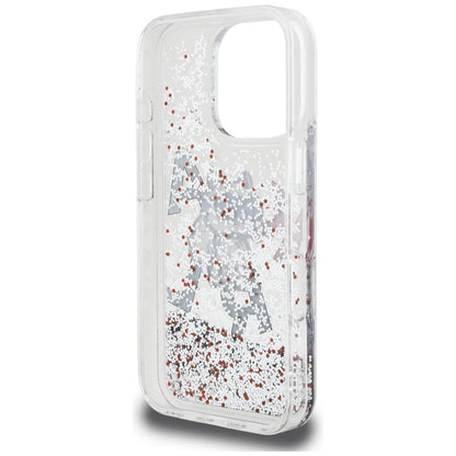 MagSafe Case for Apple iPhone 16 Pro, Karl Lagerfeld, Liquid Glitter Choupette Logo, Transparent