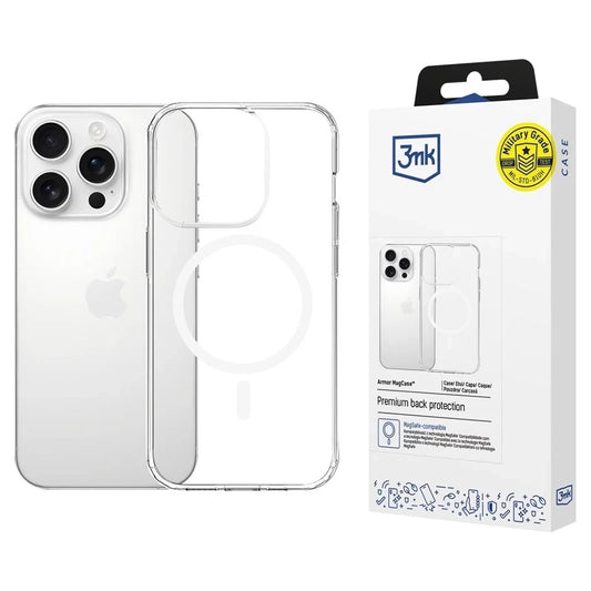 MagSafe-Hülle für Apple iPhone 16 Pro Max, 3MK, Armor MagCase, Transparent