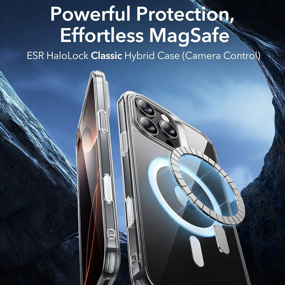 MagSafe Case for Apple iPhone 16 Pro Max, ESR, Classic Hybrid Slide, Black Transparent