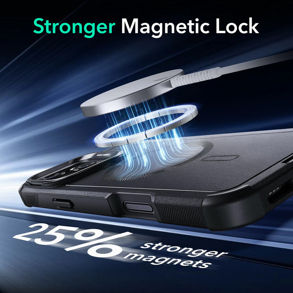 MagSafe-Hülle für Apple iPhone 16 Pro Max, ESR, Cyber Armor Kickstand, Schwarz