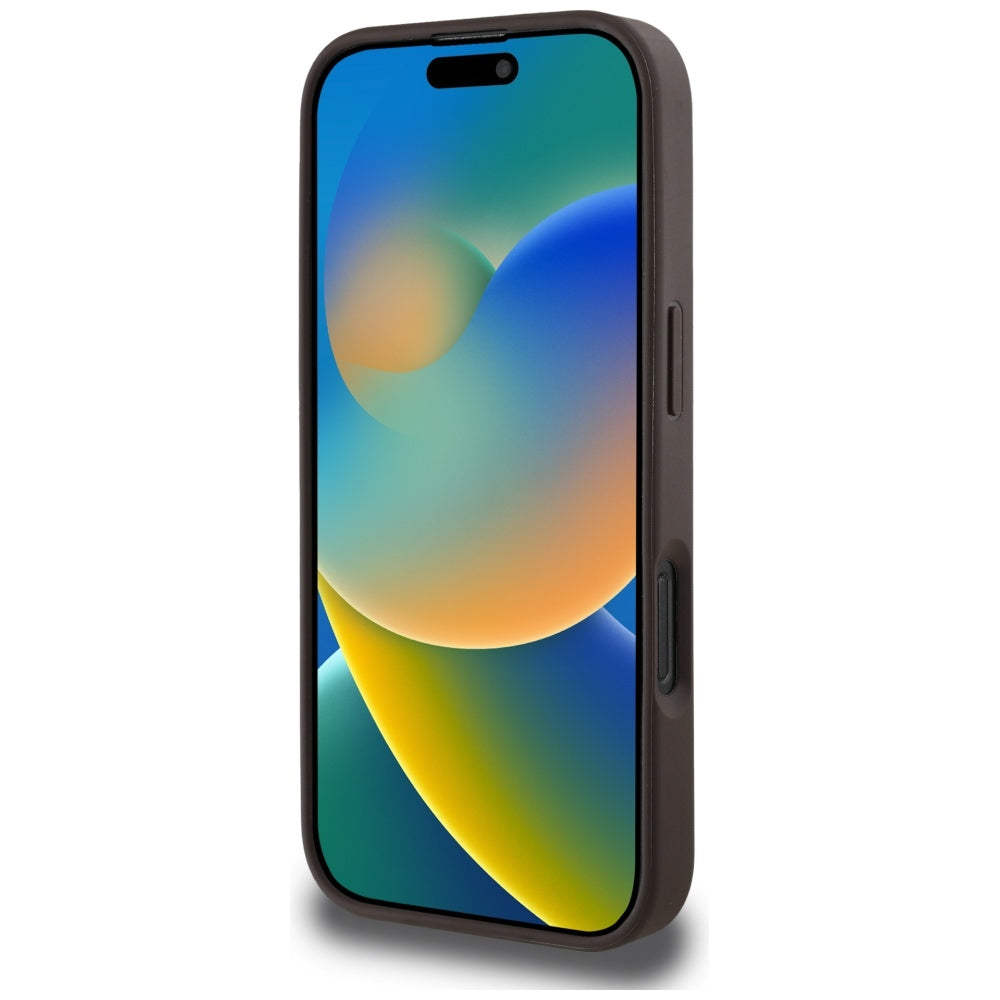 MagSafe Hülle für Apple iPhone 16 Pro Max, Guess, 4G Circle Classic Logo, Braun