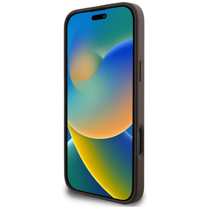 MagSafe Hülle für Apple iPhone 16 Pro Max, Guess, Cardslot 4G Stripes, Braun